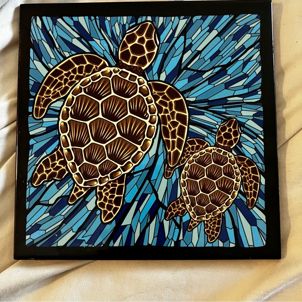 Hawaiian turtle tile trivet/wall hanging